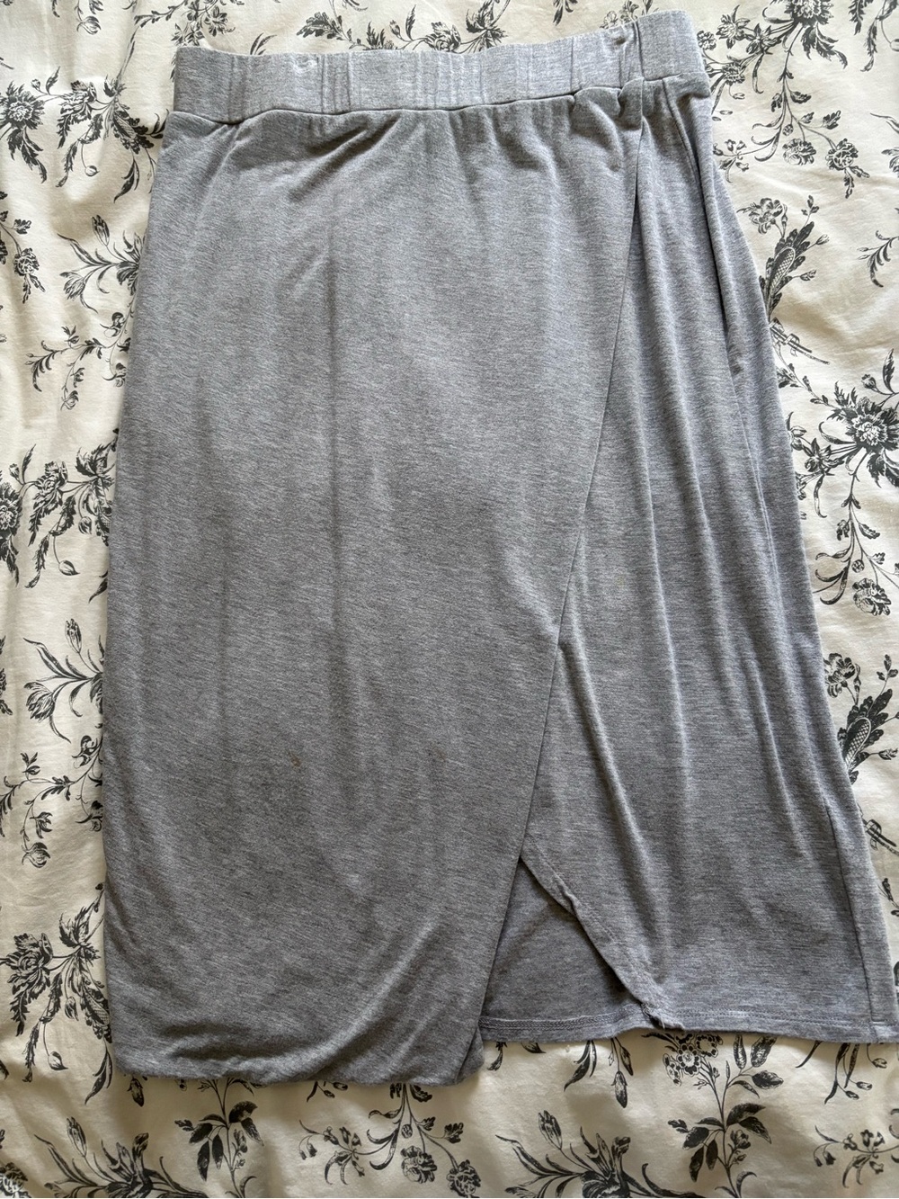Premise Heather Gray Midi Wrap Skirt. Cute and comfy